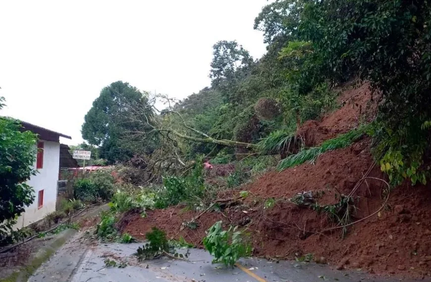 Cerrada vía Génova derrumbes