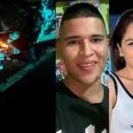 De Izq. a der. Carro que los habría arrollado. Cristian Andrés Sánchez Cabrera y Yandri Tatiana Patiño Perdomo.