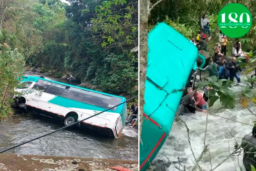 heridos accidente de bus vía Salento Cocora